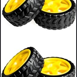 A-Durable Rubber Robot Tire, Yellow wheel 65mmX30mm for BO DC Motor(Pack of 4) Automotive Electronic Hobby Kit-image-51