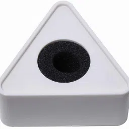 won Portable ABS Injection Molding Triangular Interview Mic Microphone Logo Flag Station (White) Holder image 3
