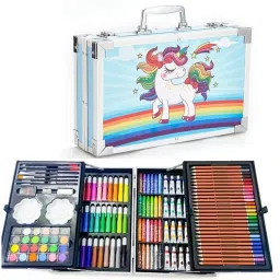 Art Kit New Theme Unicorn - Blue 145 Pieces Painting Box for Kids & Adults-27
