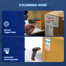 OnlyU Wireless 2D&1D (Bluetooth+USB+2.4GHz) Barcode Scanner(QR Code) inbuilt Battery Induction Scanning with Built-in Illumination Light (1 Year Warranty) 2D Camera Barcode Scanner image 4