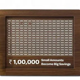 Wooden Money Saving Box | Savings Challenge Box |1,00,000 Goal" Coin Bank Coin Bank-image-50