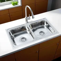 32x20x8 Inches 304-Grade Stainless Steel Square Double Bowl Kitchen Sink (Deluxe Range) 32x20x8 Inches Vessel Sink-image-54