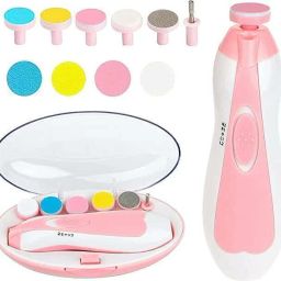 New Baby Nail File Electric,Baby Nail Trimmer Heads Safe (Pink)-image-9