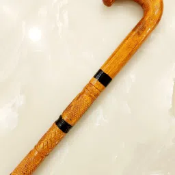 U Type Round Handle Wooden Walking Cane Baith Pack Of 1 Walking Stick-image-44
