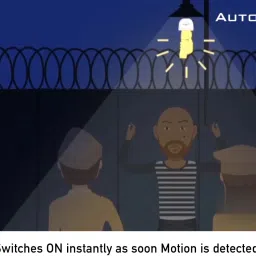 auto-on Motion Light Fixture Holder ( Convert Any bulb to Automatic ) Energy Saver Wired Sensor Security System image 2