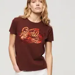 Women Typographic Print Slim Fit Round-Neck T-Shirt-image-2