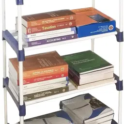 Heavy duty 4 Layer Blue Metal Open Book Shelf-12