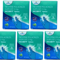 Nicotine Polacrilex Gum U.S.P 2MG - |Mint Flavoured| 9 Chewing Gums x Pack of 5 Smoking Cessations-picture-25