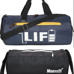 20 L Gym Duffel Bag - GYM DUFFLE BAG FOR INDOOR OUTDOOR SPORTS - Blue, Black, White-image-78