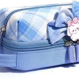 Pencil pouch High Capacity Washable Fabric pouch Side Handle Estuche Zipper Type Geometry Box-image-44