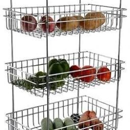Fruit and Vegetable Stand Basket Trolley Onion Potato Kitchen Storage Stainless Steel Rack (4 Layer) Stainless Steel Kitchen Trolley-16