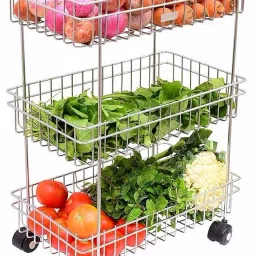 kitchen trolley with wheels Steel Kitchen Trolley-image-46
