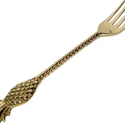 a & h enterprises Designer Forks Set of 4 pieces Brass Dinner Forks Pineapple Design Daily Use Brass Dinner Fork Set image 3