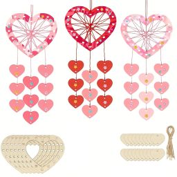 Cliths Heart Shape Dream Catcher Craft Kit DIY String Art Wooden Cut-outs-picture-23