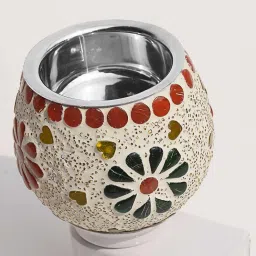 pure source india Mosaic Electric Aroma Diffuser, Kapoor Dani/Night Lamp, Essential Oil Camphor Burner Diffuser image 5