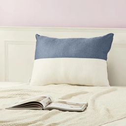 casacraft from pepperfry Luna Height Adjustable Microfibre Sleeping Pillow 27 x 16 Inch In Navy Blue & White Colour-picture-32