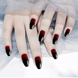 24pc Set Of Long French Artificial Nails Full Nail Extension With Free Application KIt (Double Shade)-8