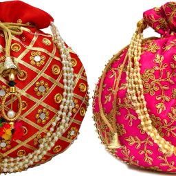 Women Red, Pink Potli-image-33