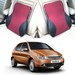 Black, Red Fabric, Leatherite Car Pillow Cushion for Tata-image-91