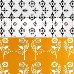Decor KHS264_KHS329 Combo Premium Quality Reusable Beautiful Wall Stencil (Size:- 16 X 24 Inches, Pack Of 2) for Home Decoration Wall Stencil-19