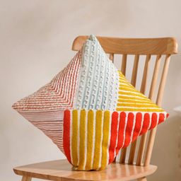 Nestasia White & Red Abstract Square Cotton Cushion Covers-29