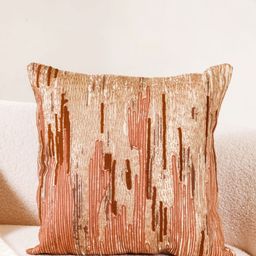 Nestasia Brown Abstract Square Cotton Cushion Covers-17