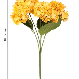 THE HOME CO. Yellow & Green Hydrangea Artificial Flower image 3