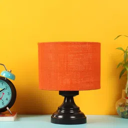 Devansh Orange Iron Cylindrical Shaped Table Lamp-15