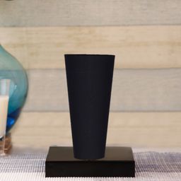Devansh Black Cotton Cylinder Table Lamps With Black Square Wood Base-21
