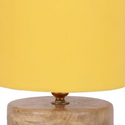 Devansh Yellow Wooden Traditional Abstract Shaped Table Lamp image 3