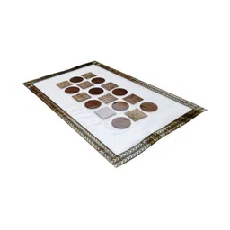 MONKDECOR 6 Pieces White & Brown Geometric Patterned Rectangle Table Placemats image 2
