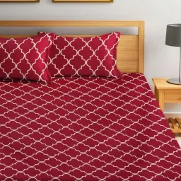220 TC Microfiber Double Self Design Fitted (Elastic) Bedsheet-image-33