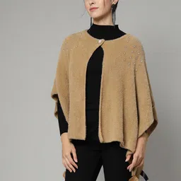 Mafadeny Asymmetric Short Sleeves Poncho Sweater-image-86