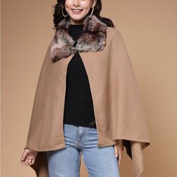 Mafadeny V-Neck Longline Poncho Sweater-image-72
