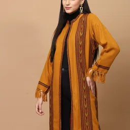 WEAVERS VILLA Women Self Design Cashmere Longline Poncho-image-26
