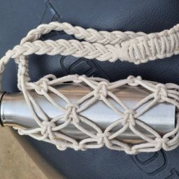 Macrame Water Bottle Holder, Water Sling Bag, Bottle Carrier, 100% Cotten-image-77