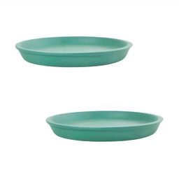 LASAKI 2 Pieces Green Round Truffle Ceramic Pot Trays-11
