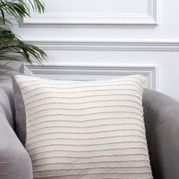 Aditi Wasan White & Black Striped Cotton Square Cushion Cover-image-83