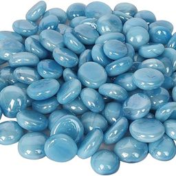 jainsons pet products GLASS-STONE-S-BLUE-12 Regular Round Fire Glass Pebbles-picture-8