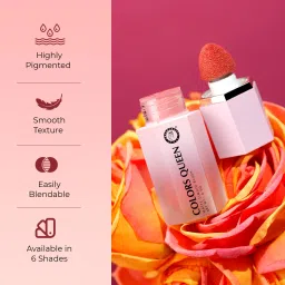 colors queen Highly Pigmented Matte Liquid Blush for Face, Lips & Eyes with Sponge Applicator image 2