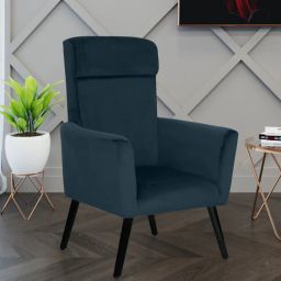 casacraft from pepperfry Morocco Velvet Lounge Chair In Teal Colour-picture-17