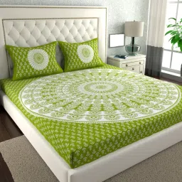 144 TC Cotton Double Floral Flat Bedsheet-16