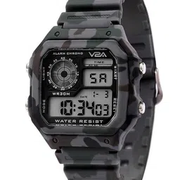 V2A Men Grey Dial & Camouflage Printed Straps Digital Multi Function Watch V2A-1299-Grey-Camo image 1