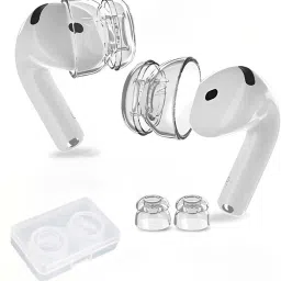 AUDIOCULAR DuoFit Double Flange Silicone Eartips for Air pods 3 & 4 (Medium) In The Ear Headphone Cushion-image-53