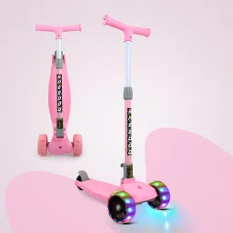 Scooter with 3 Level Height Adjust & Foldable with LED Rotary Light Up Wheels-1