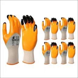 Work Safety Gloves with Tiger Print Coating – Multipurpose – 5 Pairs Nitrile Safety Gloves-image-39