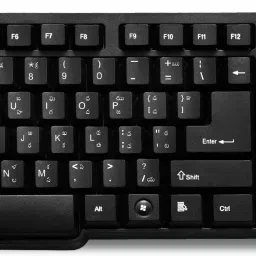 PRODOT Choice-Telugu with 104 Keys Wired USB Standard Multi-device Keyboard Compatible with Desktop, Laptop, Mac stand support,Telugu-13
