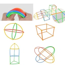 rvm toys Pack of 100 Pcs Magic Straw Building Blocks Pipe Colorful Plastic Building Straws Puzzle and Connectors Innovative Shapes and Designs Can Be Made For Kids image 5