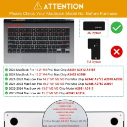 oaky Keyboard Protector for 2021-2024 Release M1 / M2 / M3 / M4 Pro/Max Chip MacBook Pro 14 inch/MacBook Pro 16 Keyboard Skin Protector Keyboard Skin image 5