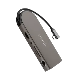 Croma 10-in-1 USB 3.0 Type C to USB 3.0 Type C, USB 3.0 Type A, SD Card Slot, TF Card Reader, RJ45, VGA Port, HDMI, 3.5mm Stereo Multi-Port Hub (High Speed Transfer Data, Silver)-picture-30